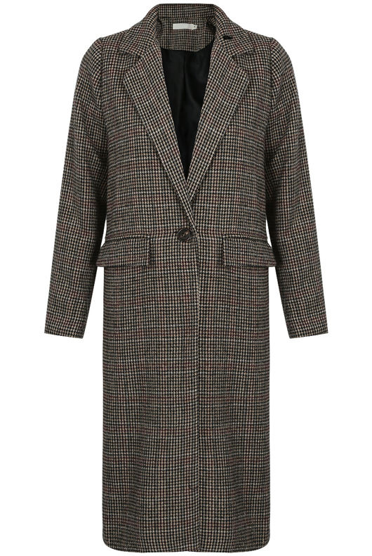 Tweed with Overcheck Longline Coat