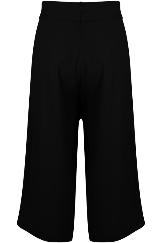 Black Zip Up Wide Leg Trousers 