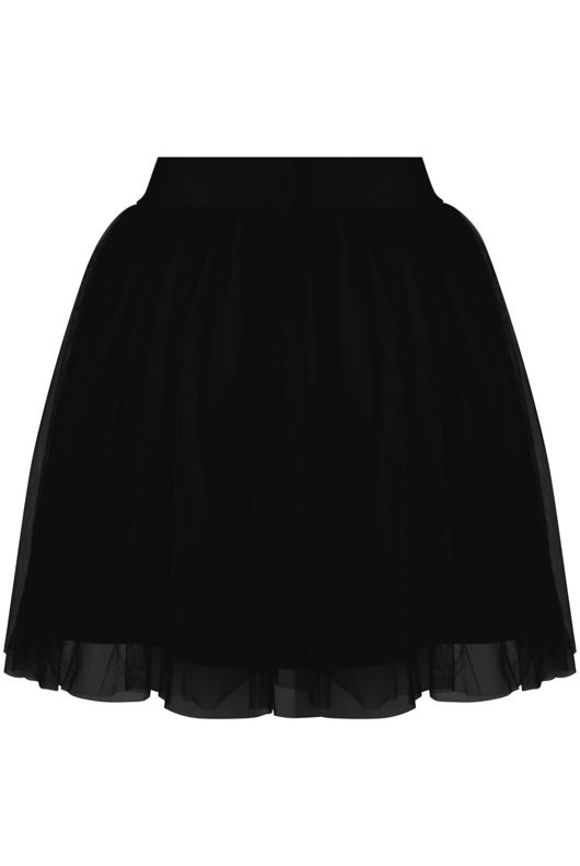 Black Tulle Knee Length Skirts 