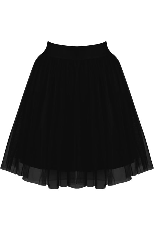 Black Tulle Knee Length Skirts 