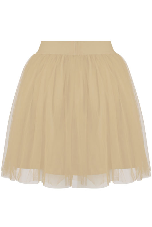Cream Tulle Knee Length Skirts 