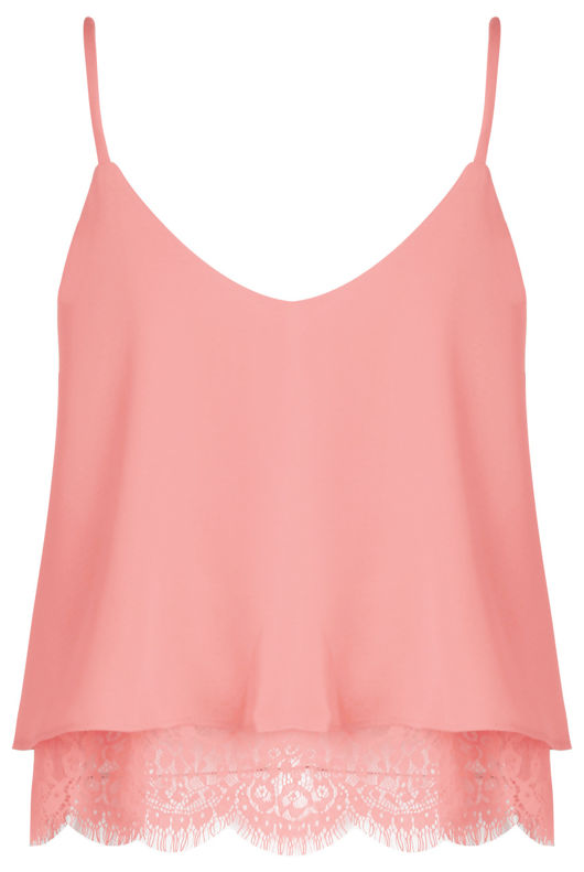 Rose Lace Hem Cami Top