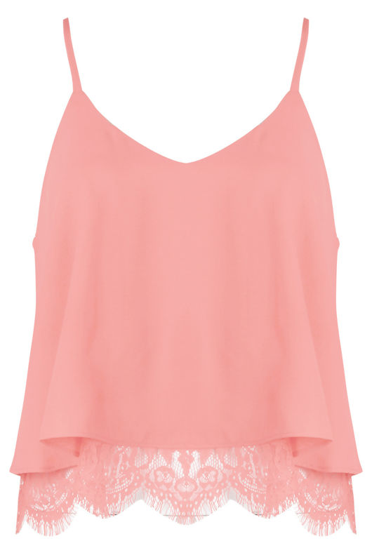 Rose Lace Hem Cami Top