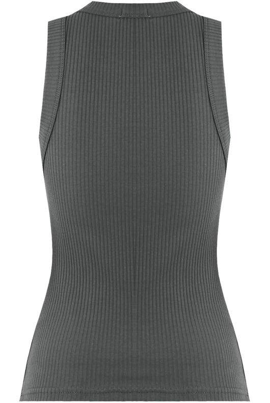 Grey Vertical Stripe Textured Vest