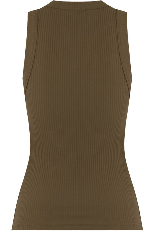 Khaki Vertical Stripe Textured Vest