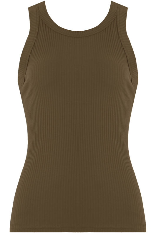 Khaki Vertical Stripe Textured Vest