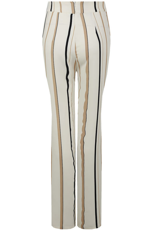 White Stripe Crossover Front Cut Out Trousers