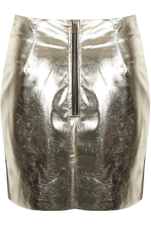Gold Foil Vinyl Mini Skirt