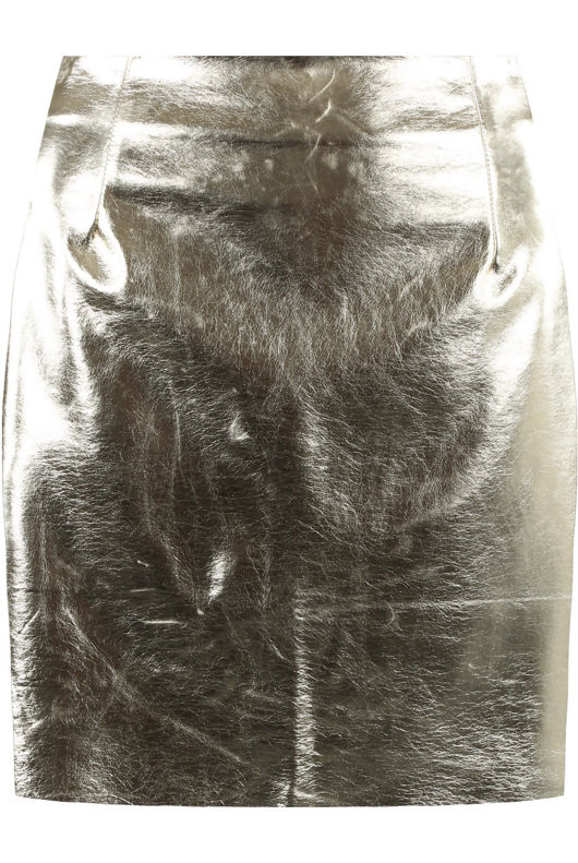 Gold Foil Vinyl Mini Skirt