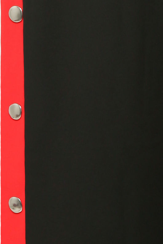Black & Red Snap Buttoned Trouser