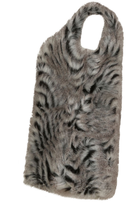 Grey Faux Fur Animal Print Gilet 