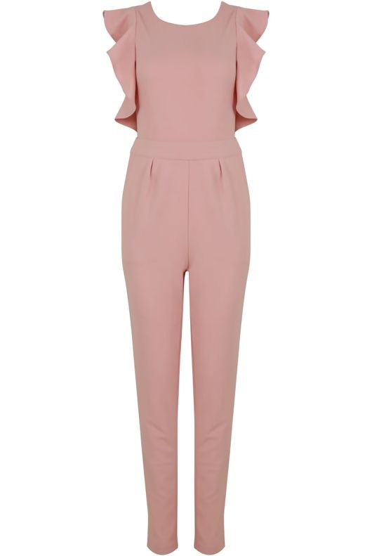 Rose Heart Cut Out Back Pleated Jumpsuit