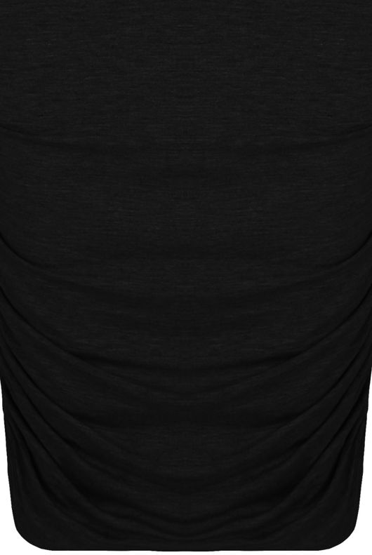 Black Elasticated Jersey Midi Dress