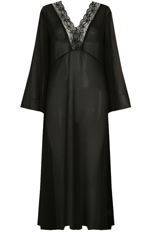 Black Sheer Mesh Maxi Length Tunic