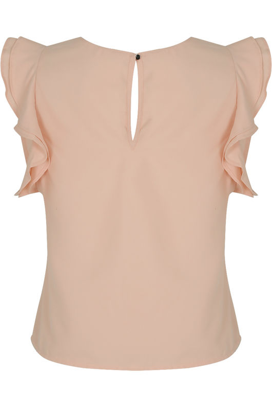 Rose Ruffle Cap Sleeved Top