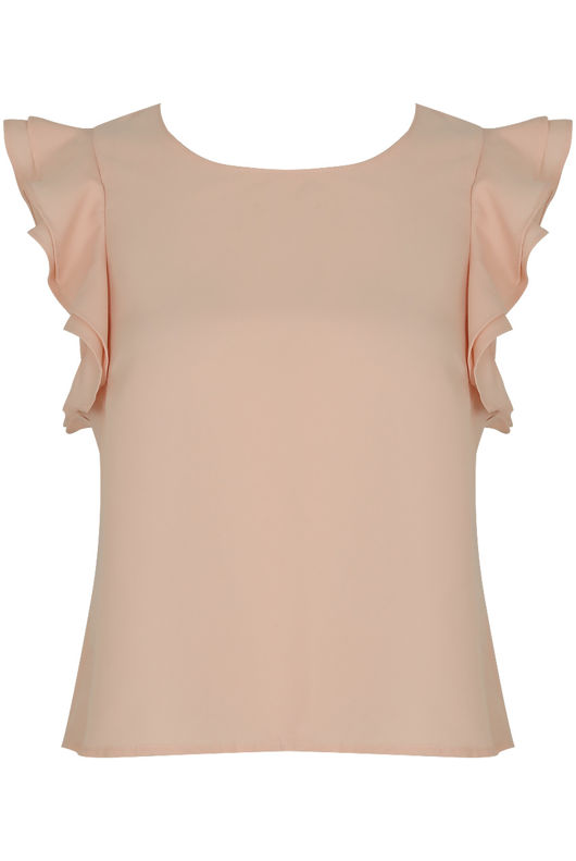 Rose Ruffle Cap Sleeved Top