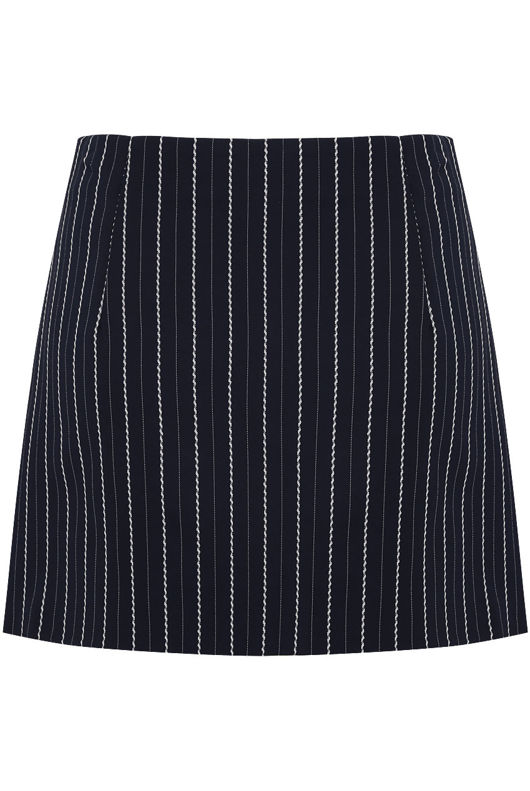Black Stripe Asymmetric Mini Skirt
