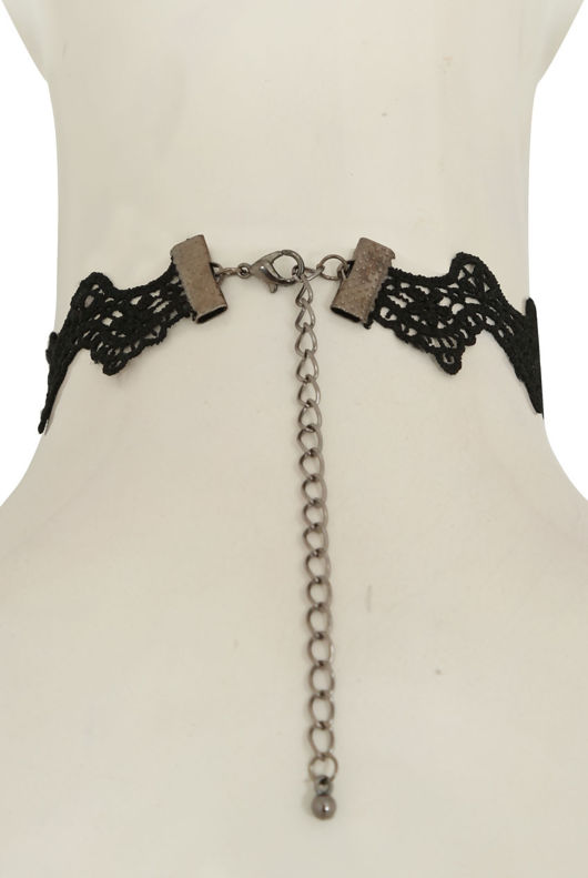 Black Crochet Chain Tassels Necklace