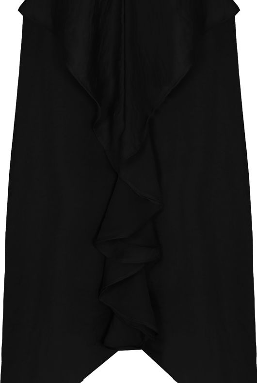 Black Frilled Open Back Shift Dress