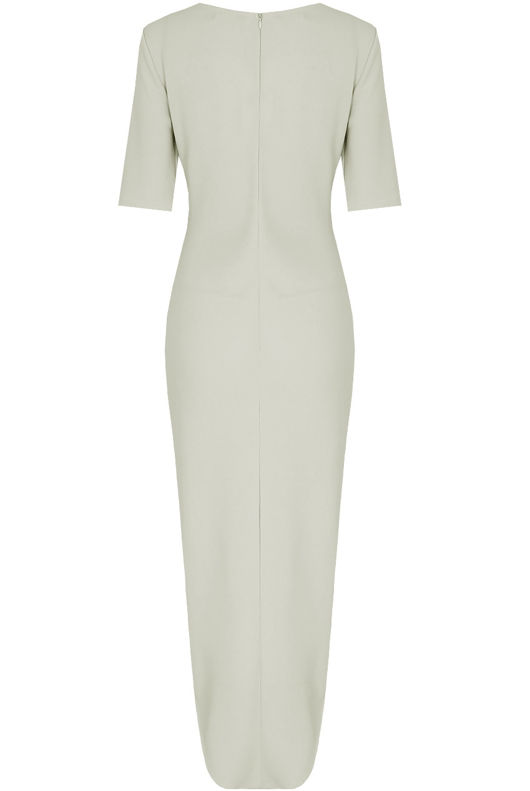 White Cross Over Pleated Midi Dress