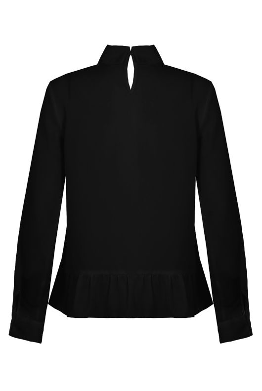 Black Stone Trimming Front Tie Up Tops