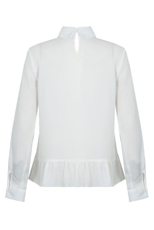 White Stone Trimming Front Tie Up Tops