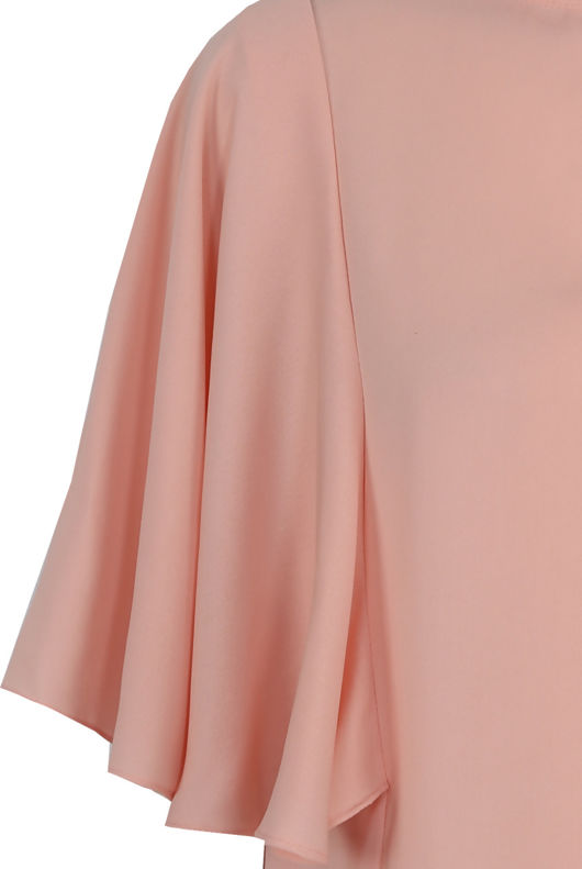 Rose High Neck Blouse With floaty Sleeve