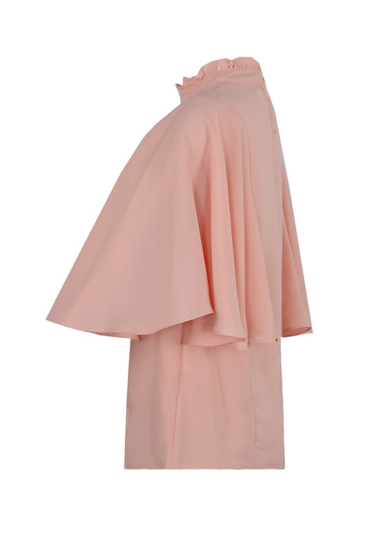Rose High Neck Blouse With floaty Sleeve