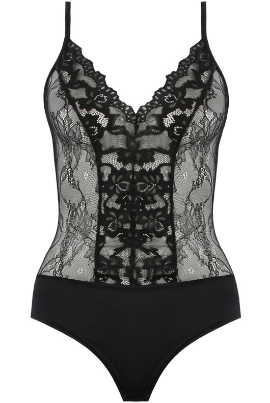Black Lace Intricate Cami Bodysuit
