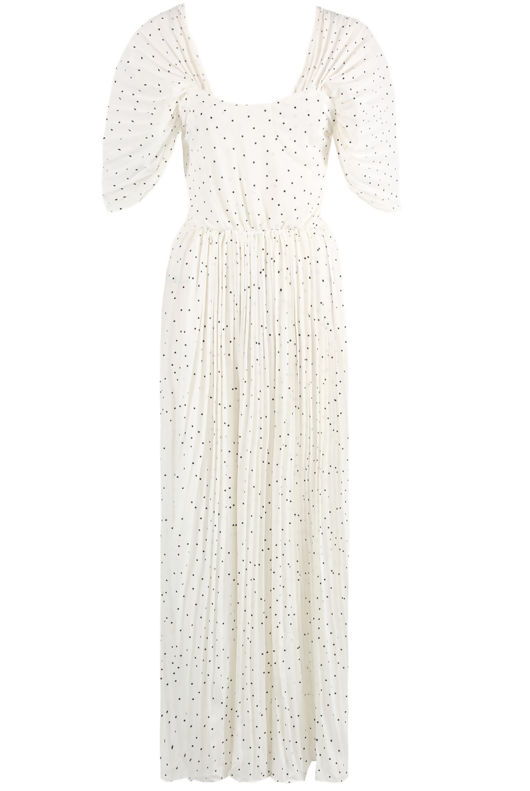 White Polka Dot Pleated Off Shoulder Palazzo Jumpsuit