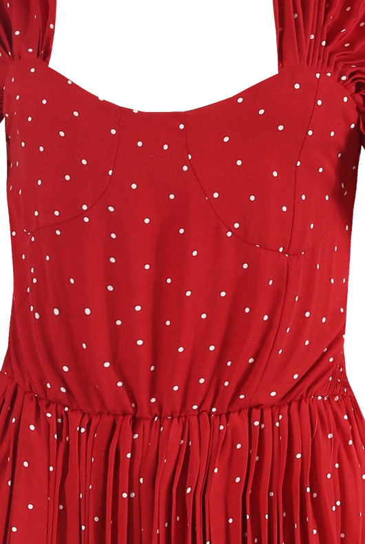 Wine Polka Dot Pleated Off Shoulder Palazzo Jumpsuit