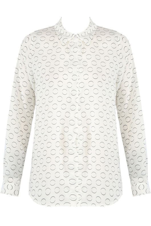 White Circles Print Shirt