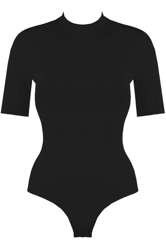 Black Mock Neck Bodysuit