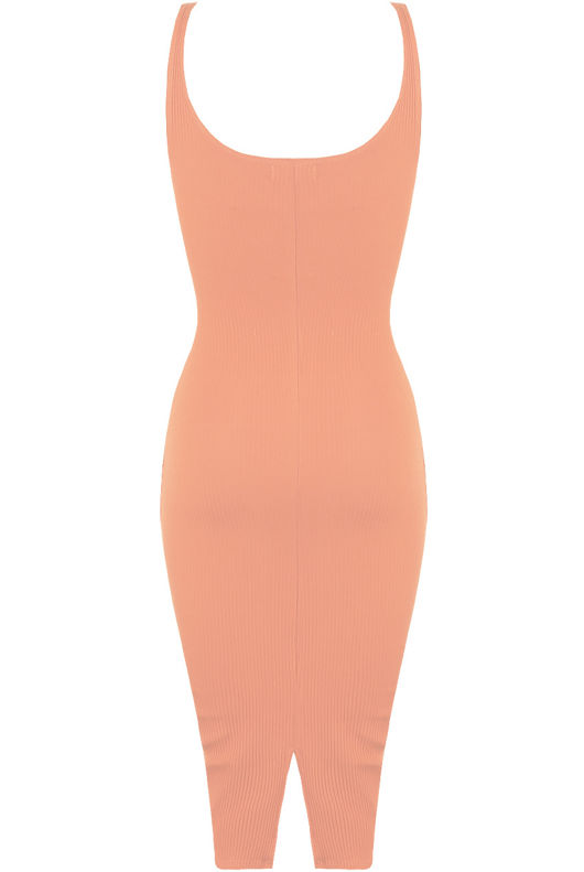 Rose Ribbed Midi Dress