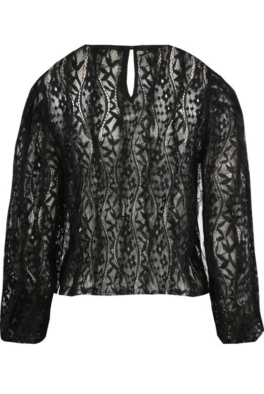 Black Floral Mesh Blouse