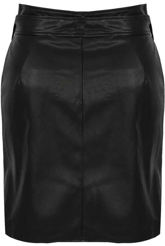 Black Knotted Back Zip Up Mini Skirt