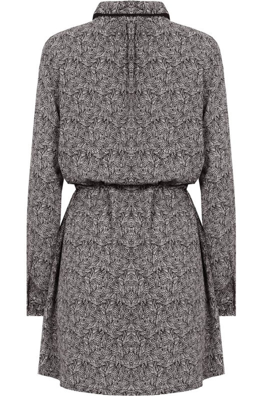 Black Paisley Print Shirt Dress 