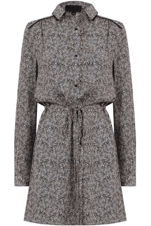 Black Paisley Print Shirt Dress 
