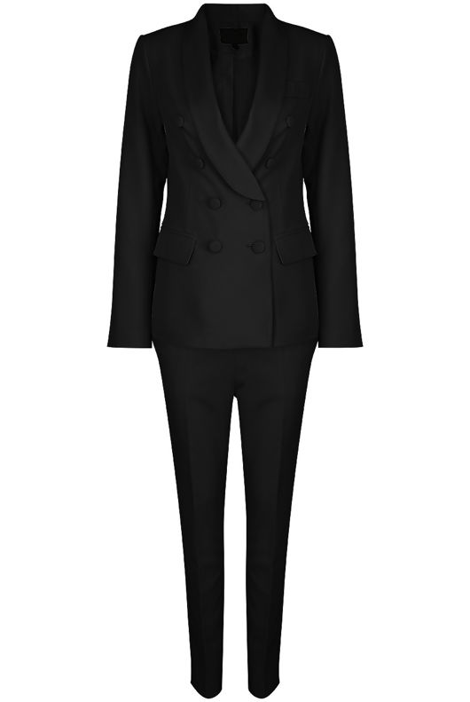 Double Breasted Blazer & Straight Pant Suit