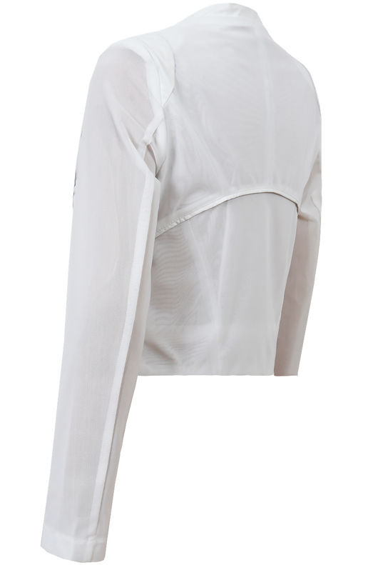  White PVC Trim Light Showerproof Long Sleeved Jacket