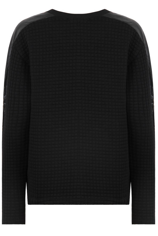 Black PVC Patch Detail Bubble Textured Jumper