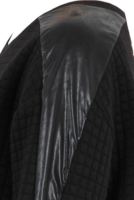 Black PVC Patch Detail Bubble Textured Jumper