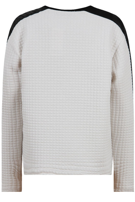 Cream PVC Patch Detail Bubble Textured Jumper