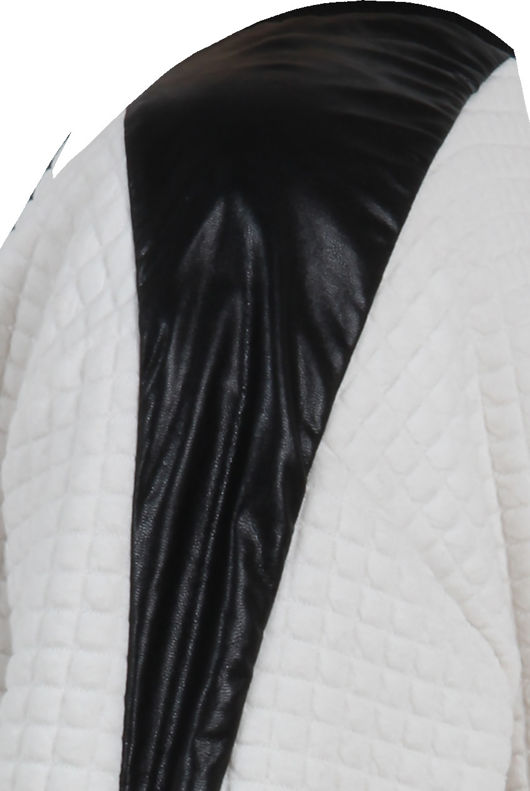 Cream PVC Patch Detail Bubble Textured Jumper