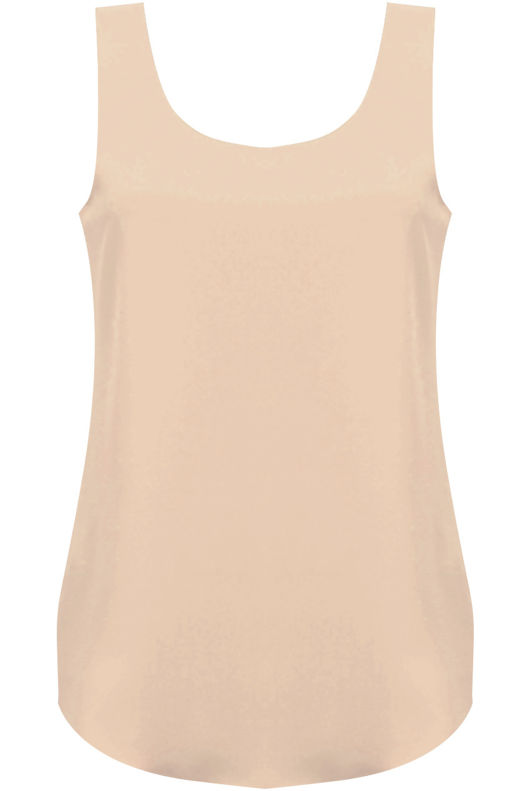 Beige Muscle Back Sleeveless Tops