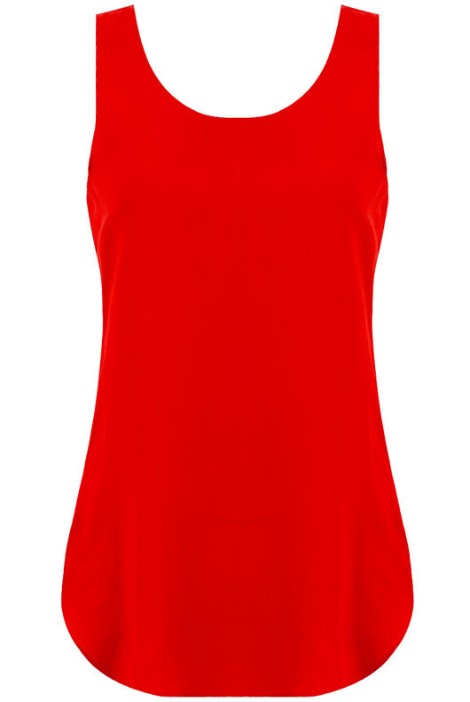 Red Muscle Back Sleeveless Tops