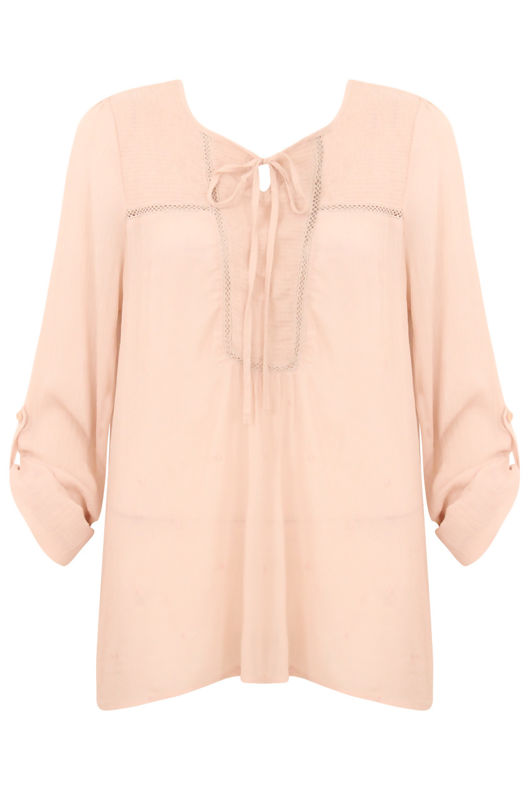 Cheesecloth Tie Neck Blouse - 3 Colours Pack
