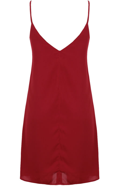 Bordeaux Chiffon Cami Gold Plated Dress