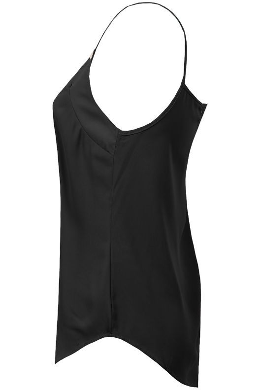 Black Chiffon Cami Gold Plated Top