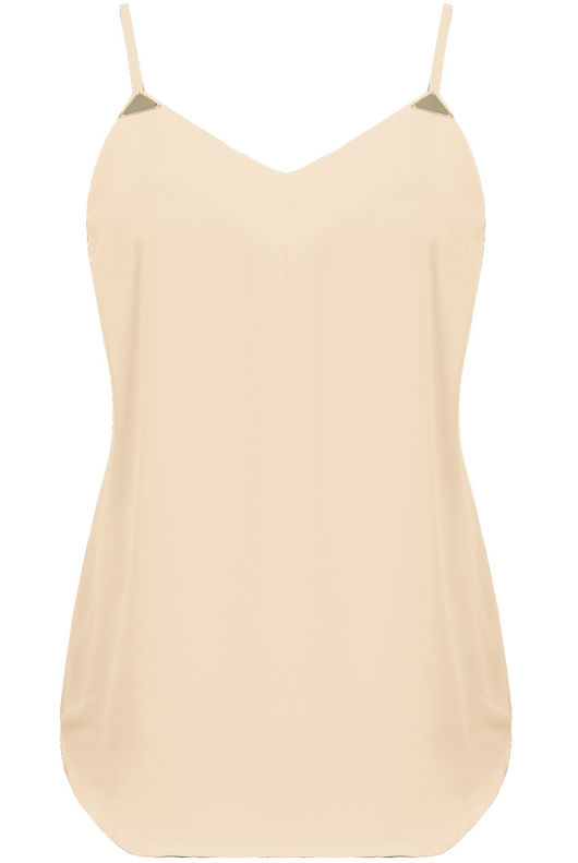 Beige Chiffon Cami Gold Plated Dress